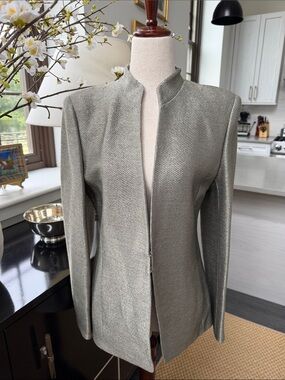 Akris Light Metallic Sage Green Blazer M/8